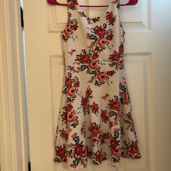 Red pink & white floral dress H&M size 4 - Picture 6 of 9